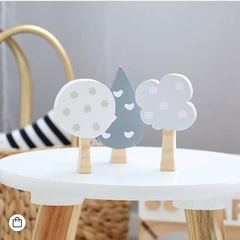 Ins Nordic style wooden small tree three-piece block set photo prop children's room decoration new style