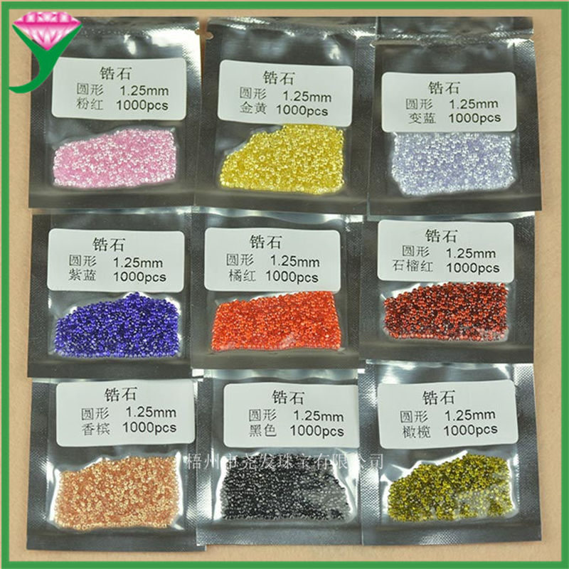 20 colors wholesale Wuzhou color round artificial zircon bare Stone CZ Stone zircon round diamond synthetic gemstone