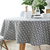 Nordic INS style simple cotton and linen round tablecloth wholesale grid geometric stamp table cloth tablet burst tablecloth