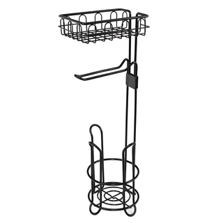 定制铁艺浴室物品收纳筐 酒店家用卷纸架落地式 卫生间收纳置物架