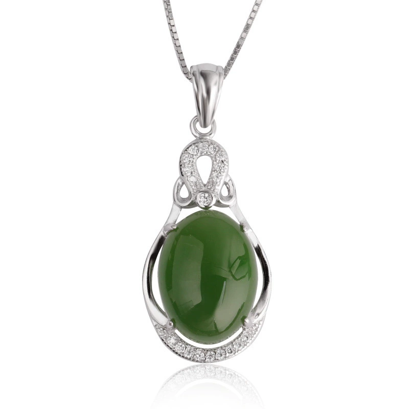 Органическое каменное инкрустация, ретро подвес Jade, Jasper, образец золото 925, оптовый