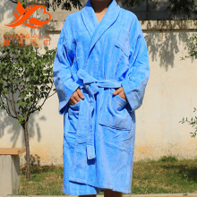 厂家批发纯棉宾馆酒店浴袍 均码加厚割绒睡袍定 制外贸美容院浴袍