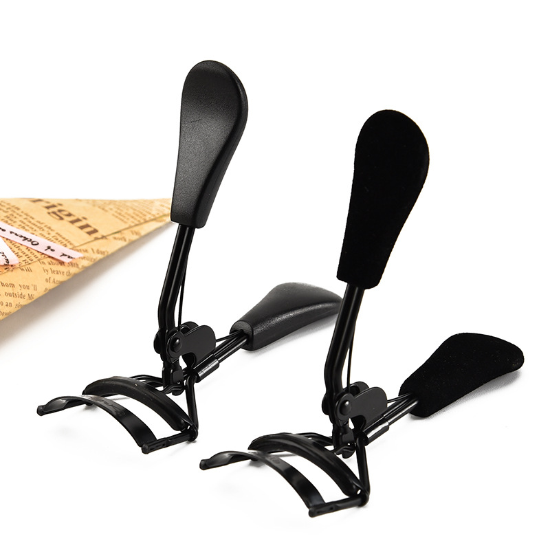 Herramientas de belleza rizador de pestañas al por mayor Gran Angular chapado rizador de pestañas antideslizante negro curling rizador de pestañas parcial