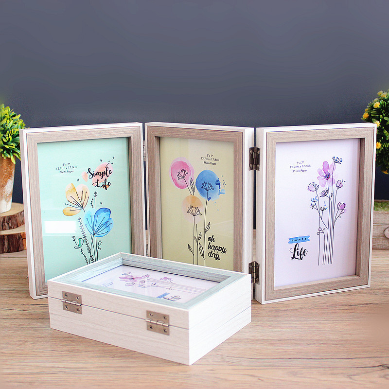 Photo Frame Display Stand 6inch 7inch Creative Portable Folding Combination Frame Decoration Ornaments Cross-Border Dropshipping Wholesale