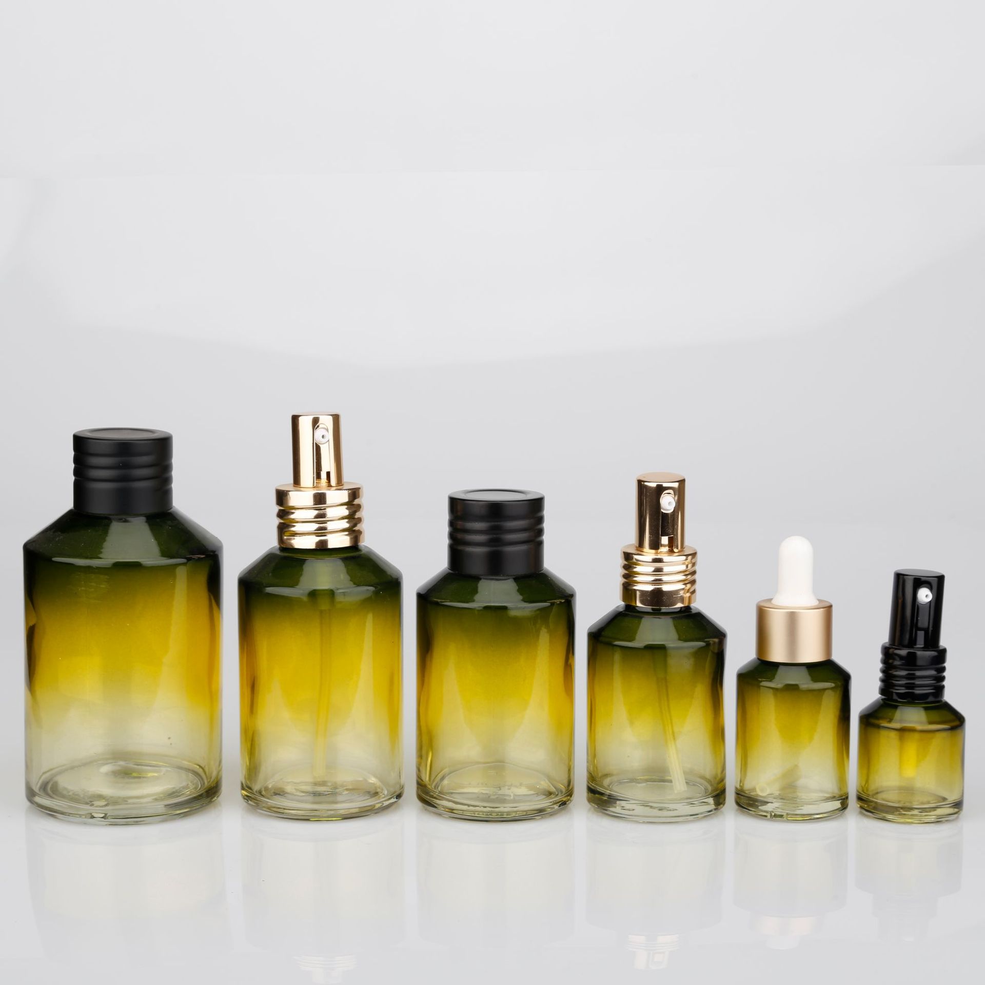 星玻图厂家大容量斜肩瓶爽肤水乳液玻璃瓶套装定制喷涂丝印