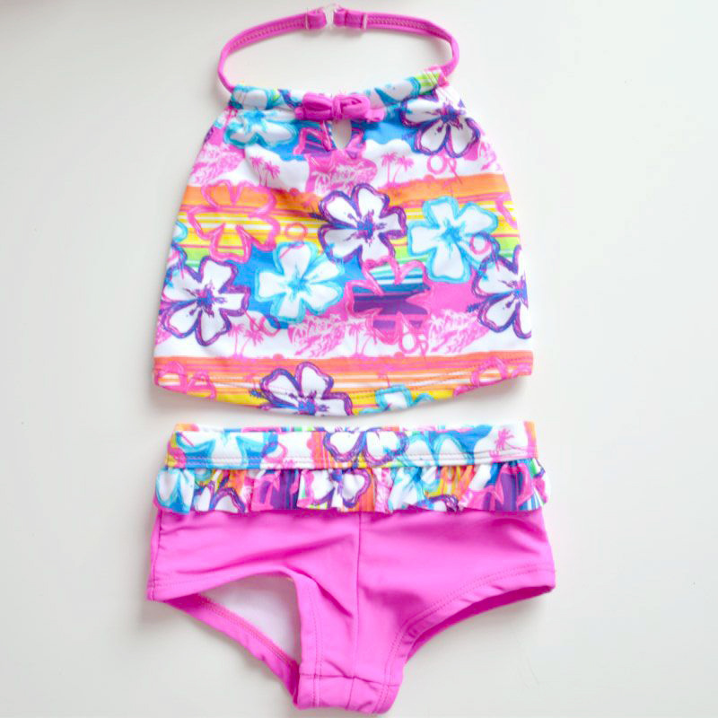 Colorful flower print split