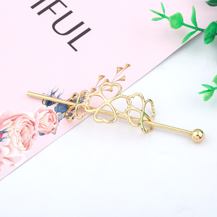 Estilo coreano aleación clip tocado horquilla europea y americana de metal simple flecha perla horquilla rizador de pelo