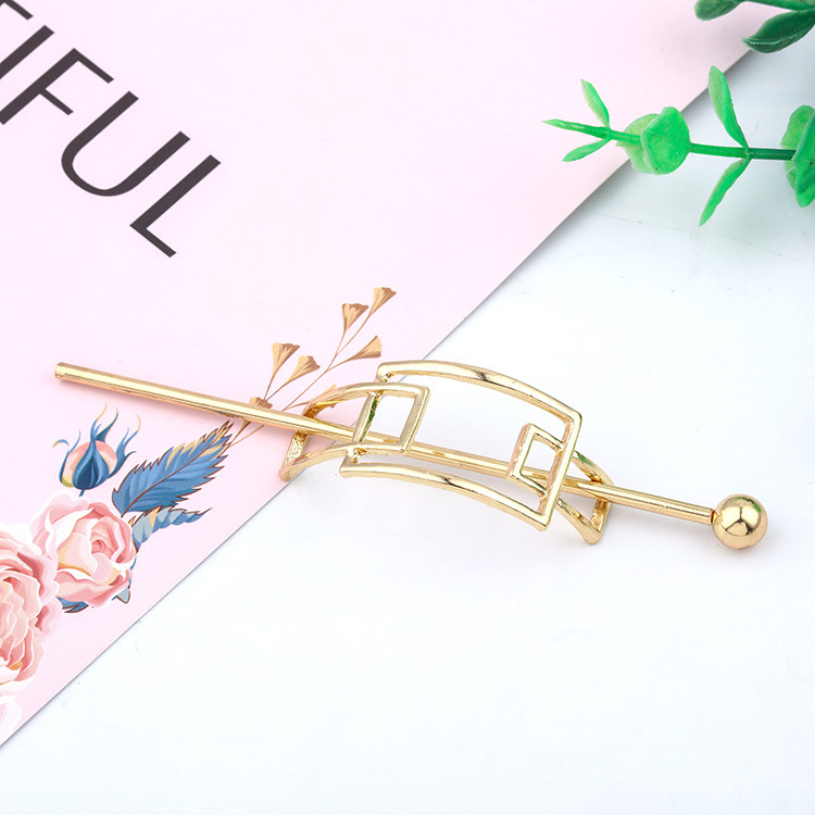 Estilo coreano aleación clip tocado horquilla europea y americana de metal simple flecha perla horquilla rizador de pelo