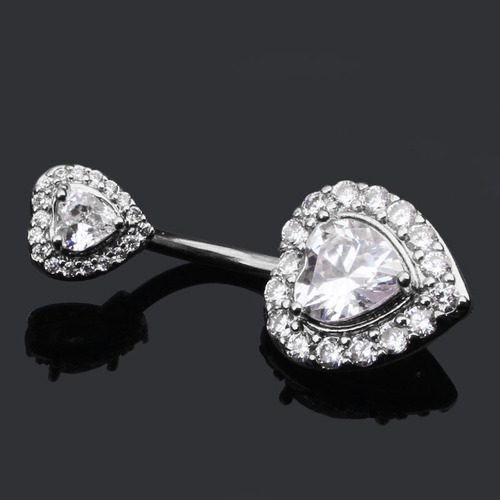 European and American new love belly button ring creative zircon navel button navel ring piercing jewelry