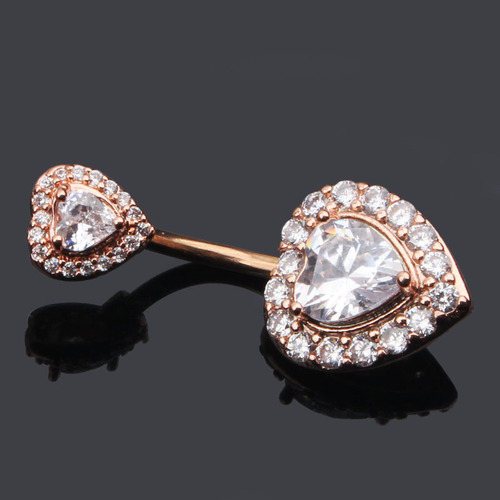 European and American new love belly button ring creative zircon navel button navel ring piercing jewelry