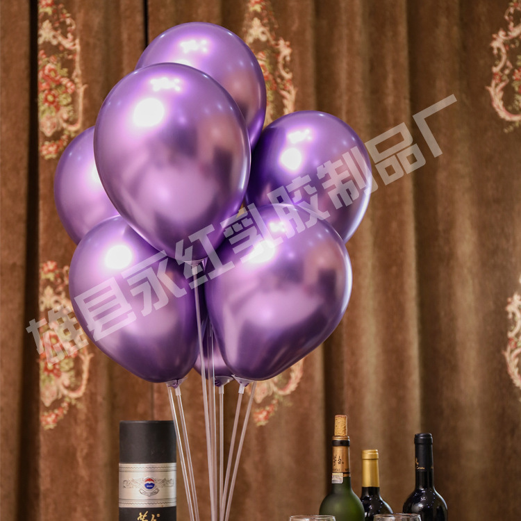 Globo de metal de 12 pulgadas fábrica al por mayor engrosada globo de látex boda decoración de fiesta de cumpleaños globo de la boda