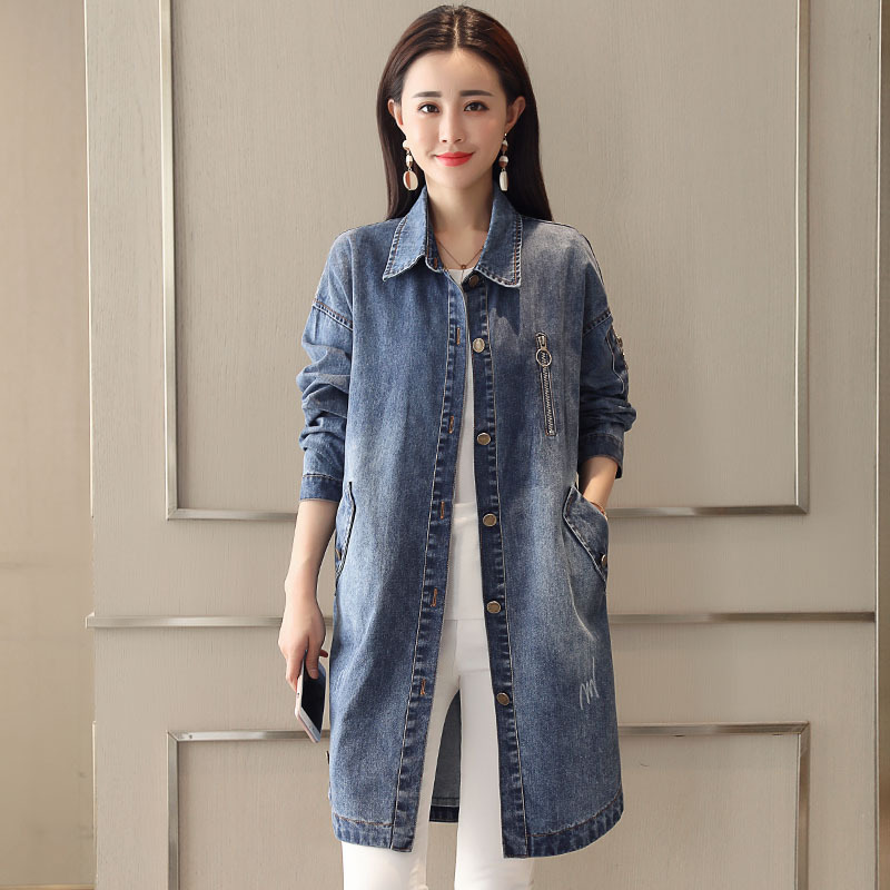 Papaya milk Spring and Autumn New Korean style loose casual plus size fashion slim fit Denim windbreaker coat fashion
