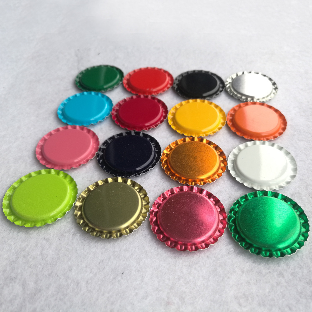 1 pulgadas colorido tapa de la botella de cerveza tapa de la Corona tapa de la botella artesanal DIY Tiempo Gema base al por mayor en stock