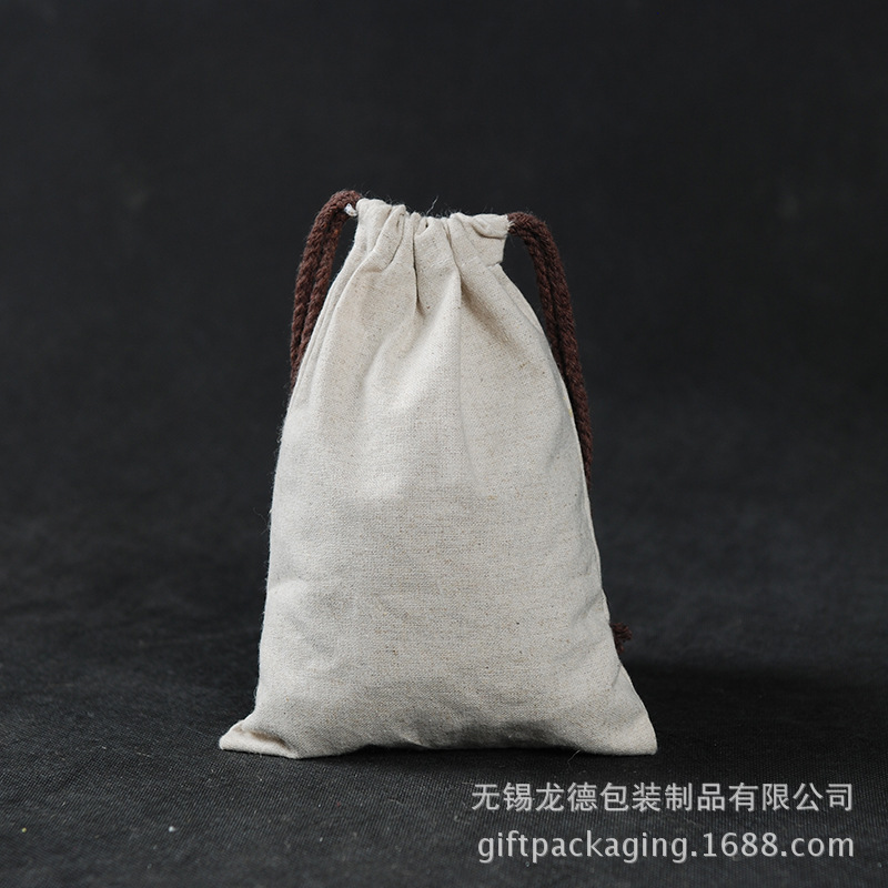 批发亚麻双抽绳坚果收纳袋 工厂直销