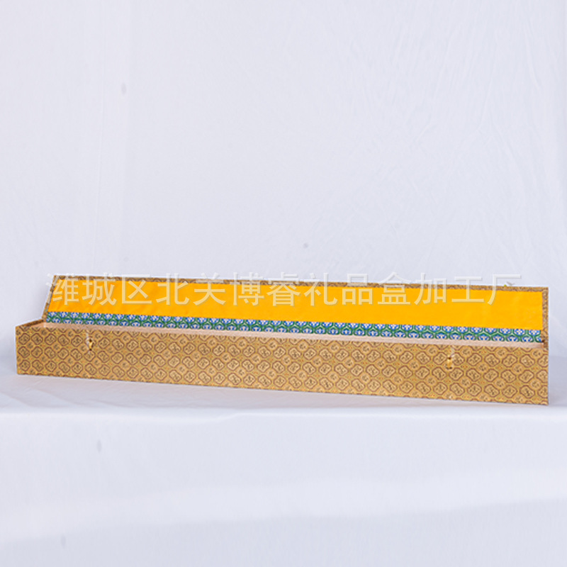 平盖书画盒锦盒长筒大小规格支持制做 厂家供应书卷轴字画包装盒