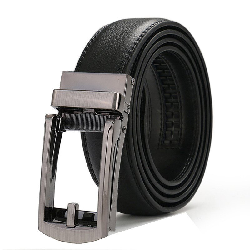 Ago finto ClickBelt da uomo con cintura in vita da 3,5 cm in pelle bovina a due strati con fibbia automatica_voghion.com