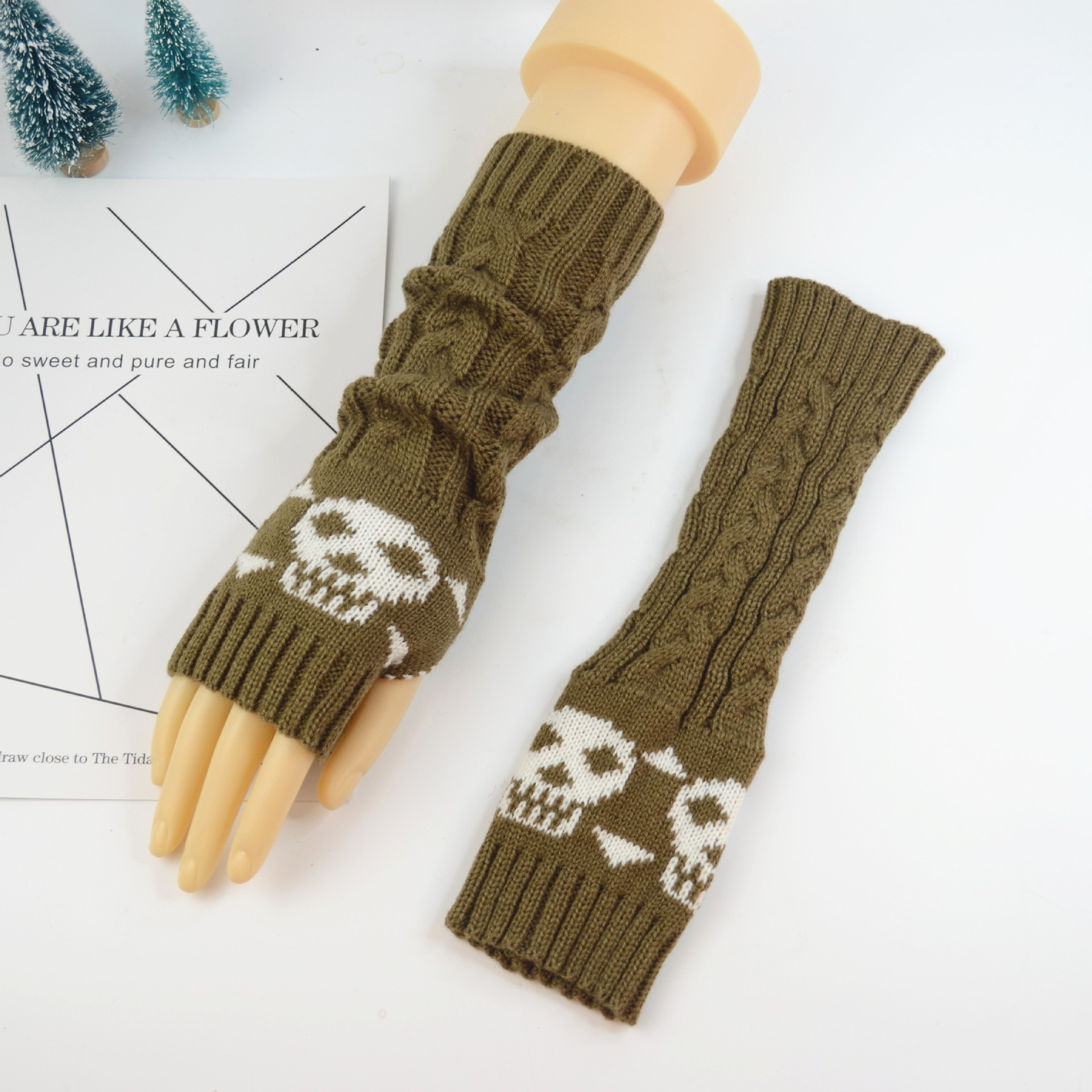 Yifan Otoño e Invierno deportes al aire libre ciclismo cálido estilo coreano cráneo personalizado de media longitud de punto opresleeve hombres y mujeres manga del brazo