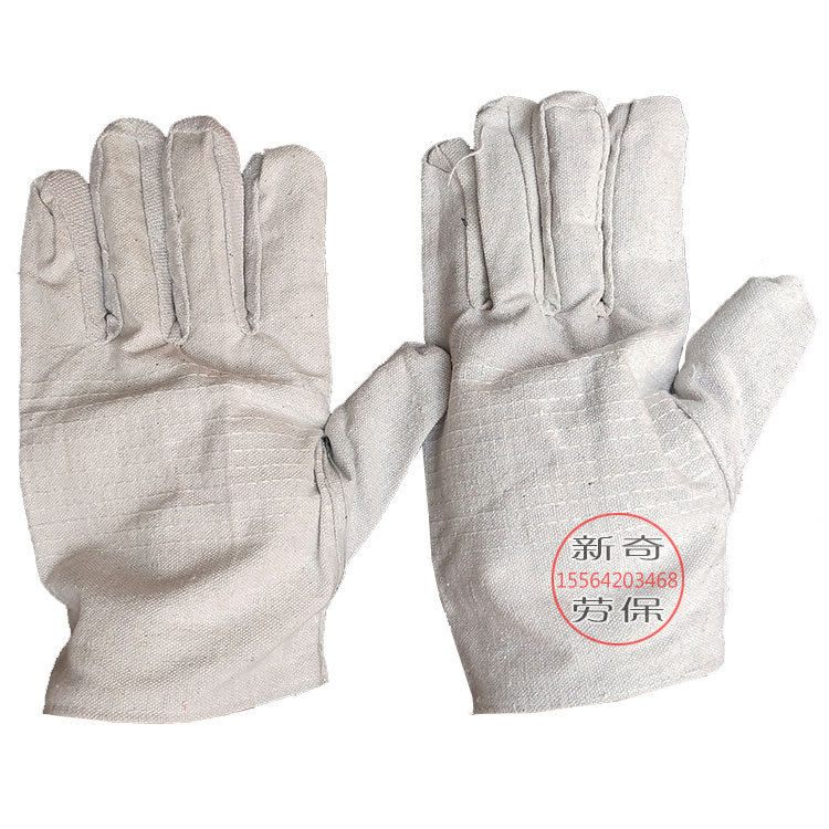 12线白甲布短款帆布电焊手套半衬 耐磨加衬帆布手套