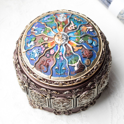 DIY Constellation Retro Music Box Music Box Creative Boutique Christmas Birthday Gift for Girls Rotating and Glowing