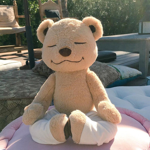 Cute ins yoga bear doll plush toy doll teddy bear creative variety of shapes brown jointed bear