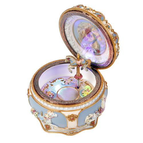 Glowing Carousel Resin Music Box Music Box Creative Birthday Gift for Girls Howl's Moving Castle