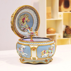 Glowing Carousel Resin Music Box Music Box Creative Birthday Gift for Girls Howl's Moving Castle