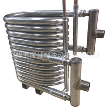 9匹纯钛套管换热器 纯钛泳池热泵钛套管式换热器 套管换热器