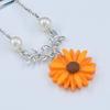 Fashionable necklace from pearl solar-powered, pendant, suitable for import