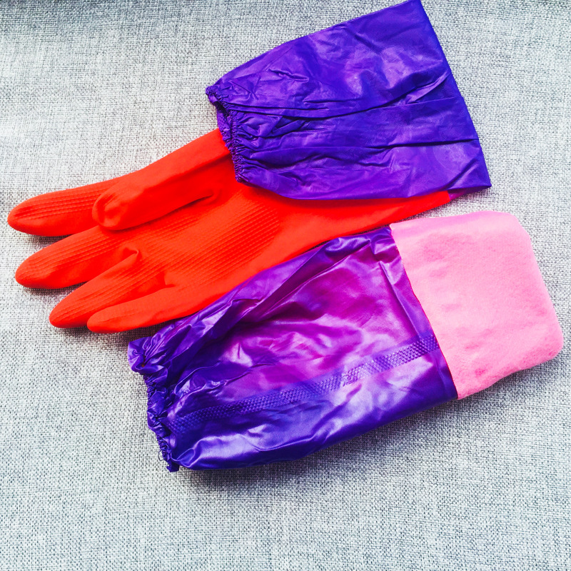 자홍색 바느질 길어진 기모 손