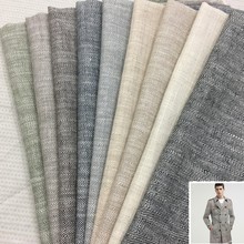 现货供应亚麻棉服装面料 麻棉色织人字斜 鱼骨纹斜纹面料批发