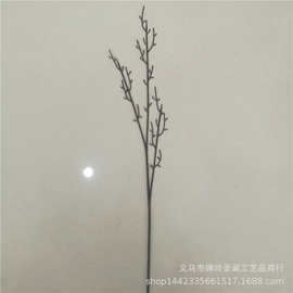 仿真花枝头63厘米三叉桃花枝 仿真桃花花枝配件 大量批发