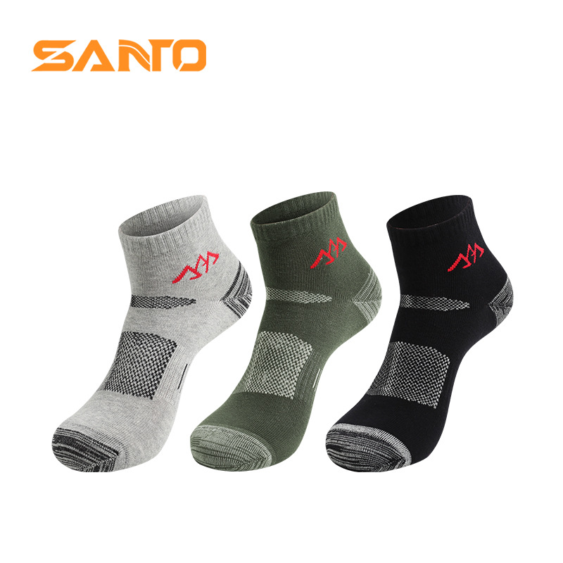 Santo Summer Outdoor Casual Socks Men's and Women's Sports Socks Sweat-Absorbent Breathable Thin Socks Mountaineering Hiking Sports Socks