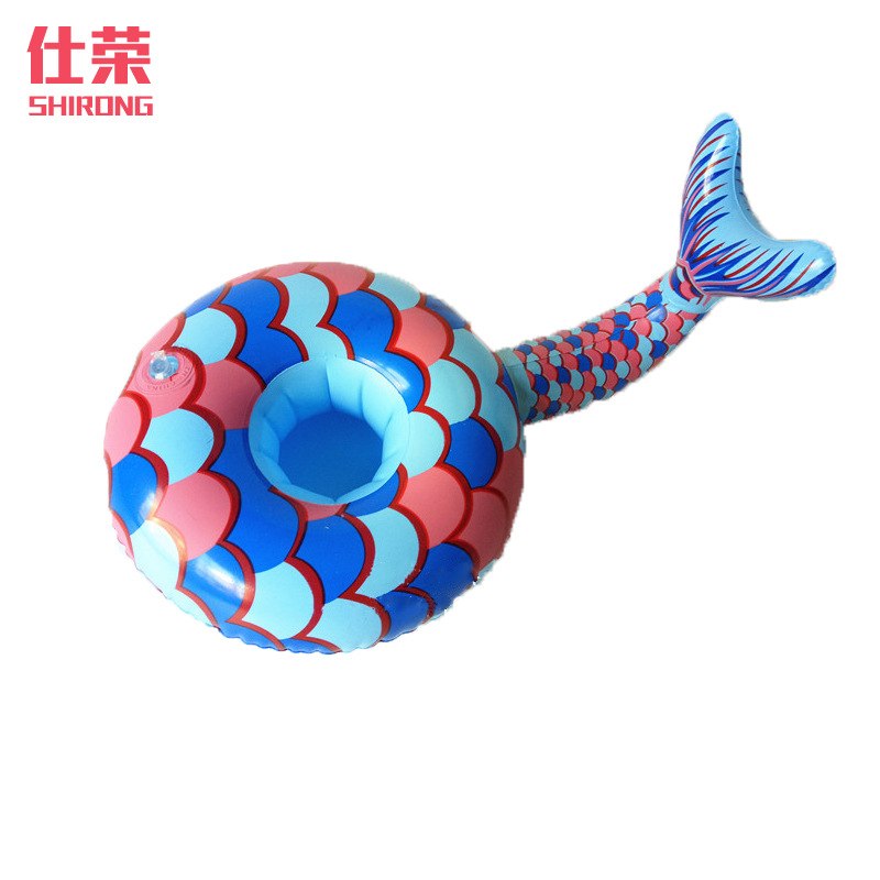 Inflatable cup holder, thickened PVC, inflatable mermaid cup holder, beach, pool, water sports, beverage cup holder.
