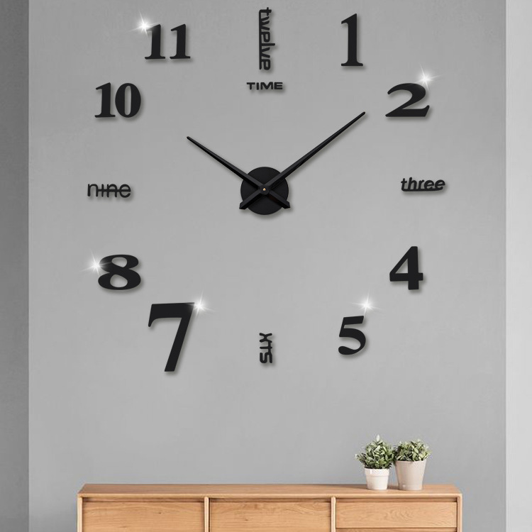 Cruz-frontera hogar sala de estar creativo Reloj de pared acrílico DIY reloj europeo colgante tabla etiqueta de la pared decoración tiempo