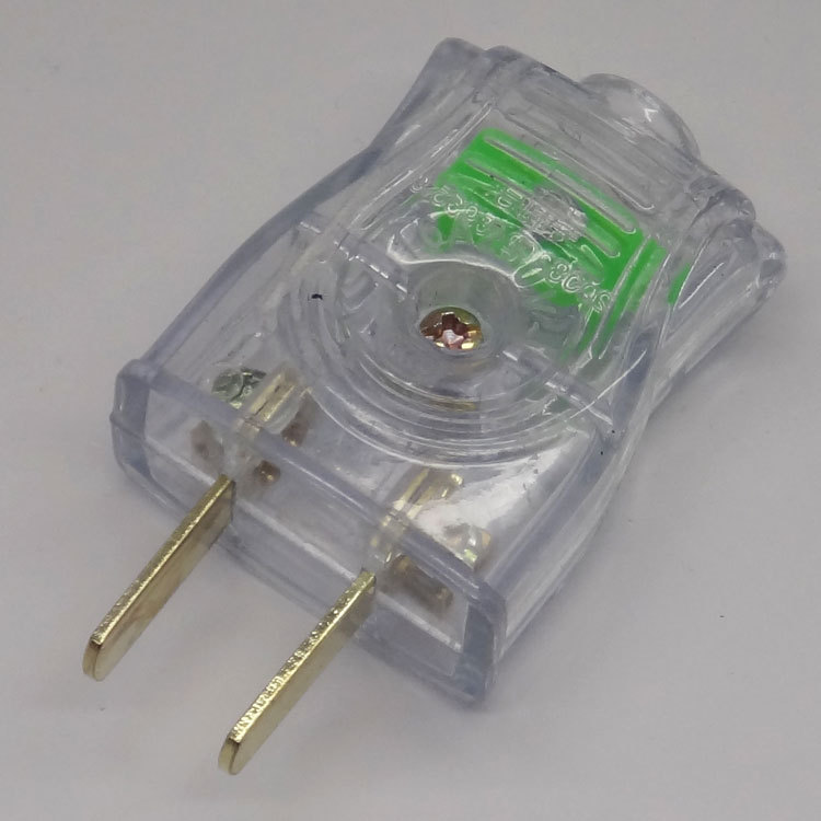 恒兴泰A001透明单相二极固定电源插头插脚大体积大二插厂家批发