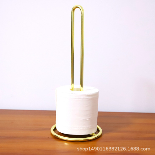 Nordic gold metal iron desktop paper towel holder dining room living room toilet roll paper holder storage rack