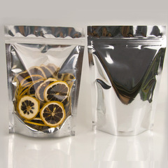 Manufacturer's wholesale single-sided transparent aluminum-coated self-standing bags, resealable bags, packaging bags, aluminum-coated bags, candy bags