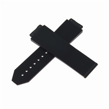 适用于恒宇宝舶手表带竖条纹路宇宙大爆炸系列硅橡胶塑胶黑色表带