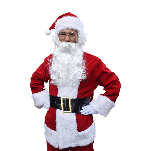 Santa wig hood beard beard Halloween performance props holiday party Santa Claus character costume