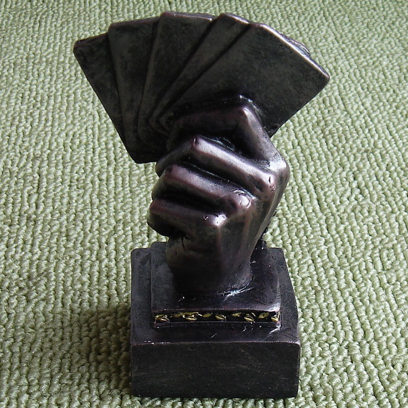 Texas poker medalla en forma de mano titular de la medalla de resina material trofeo regalo