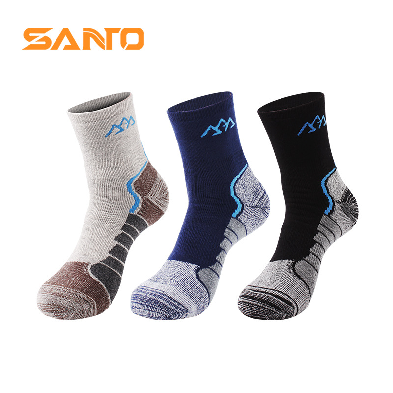 SANTO Outdoor Climbing Socks Thickened Warm Sports Running Sports Socks Men's Breathable Quick-drying Hiking Socks