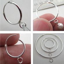 925纯银圆圈DIY手工耳环女韩国气质个性百搭耳圈简约圆环耳坠圈圈