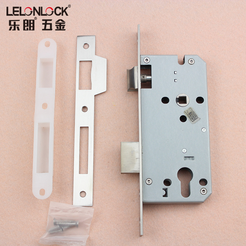 Lelang fábrica en stock suministro de material de acero inoxidable 304 5085 cuerpo de cerradura estándar europeo cerradura de la puerta interior accesorios al por mayor