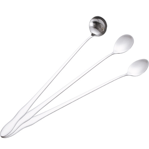 Stainless steel Zibo barbecue seasoning spoon, seasoning mixing spoon, milk tea sand, ice spoon, deep jar honey gourd spoon