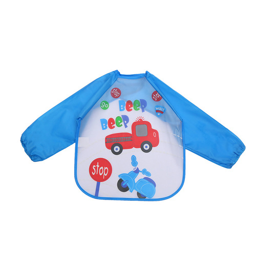 Baby eating smock, spring and autumn thin bib for boys and girls, waterproof baby reverse dressing, children's eva painting clothes