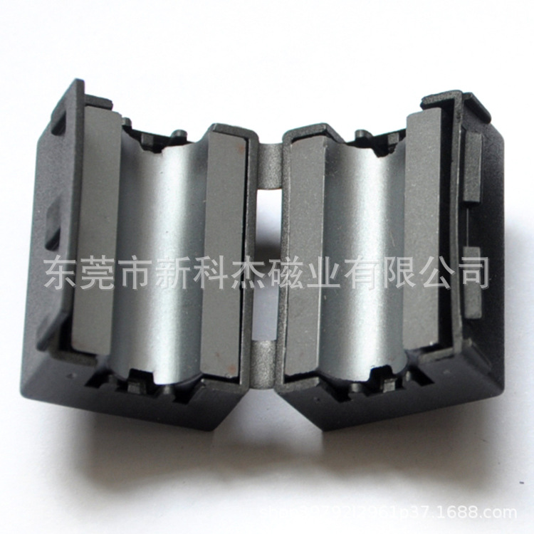 UF100 夹扣式抗干扰滤波磁环 卡扣式铁氧体镍锌屏蔽EMC消磁环厂家