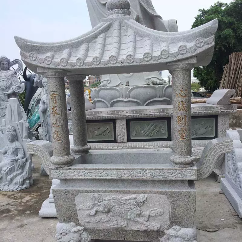 福建石雕厂家供应寺庙石材雕刻工艺品 香炉 青石石雕香炉摆件