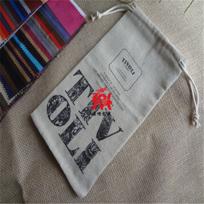 厂家定制细麻布袋仿古礼品包装拉绳束口棉麻袋亚麻饰品收纳布袋