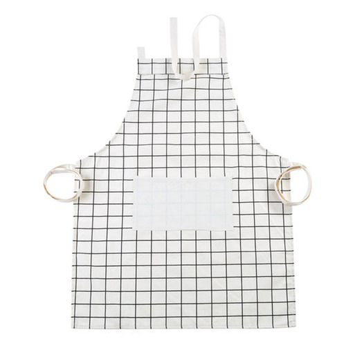 T2164 kitchen cotton and linen apron, oil-proof thickened apron, cooking protective clothing, Korean style fashionable and simple adult coveralls
