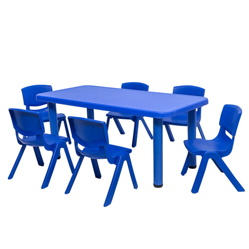 Kindergarten tables and chairs, children's table set, baby toy table, household plastic table, study table, rectangular small chair